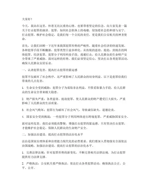 打击犯罪典型演讲稿范文