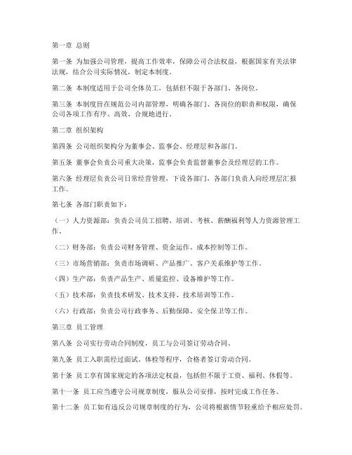 公司管理制度全册