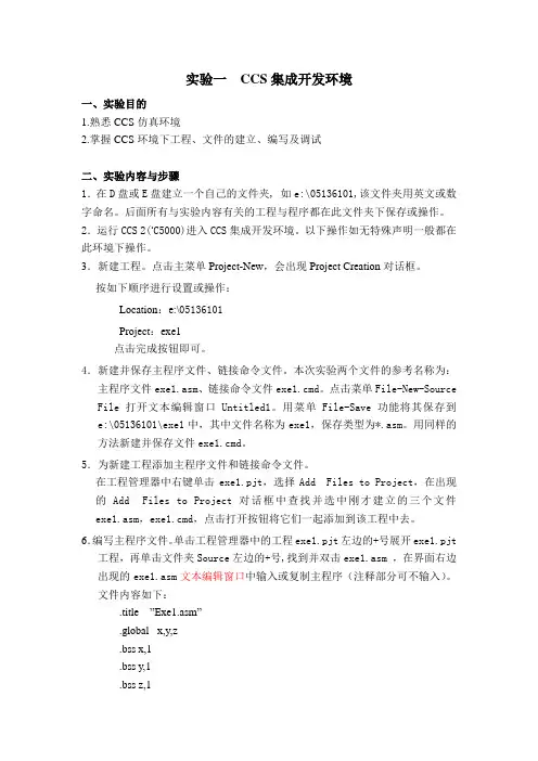 CCS集成开发环境