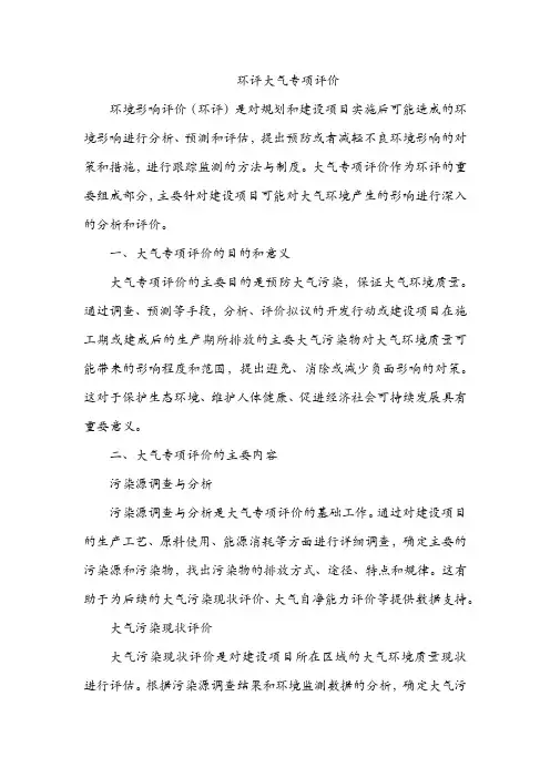 环评大气专项评价
