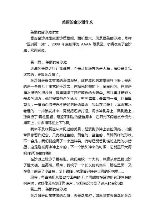 美丽的金沙滩作文