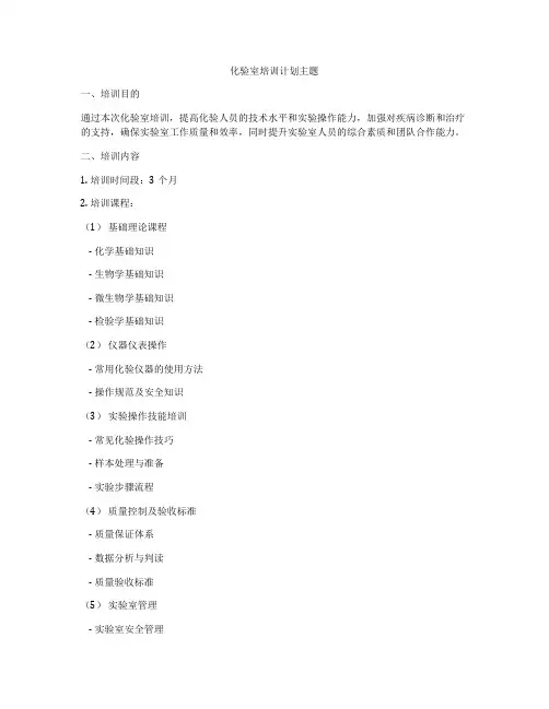 化验室培训计划主题