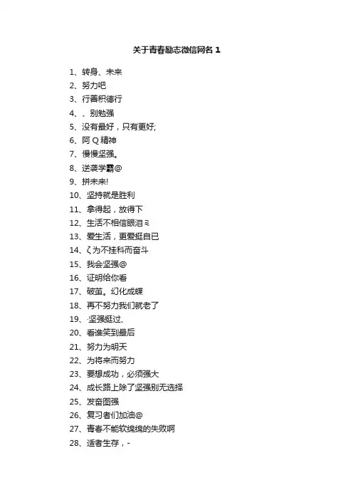 青春励志微信网名