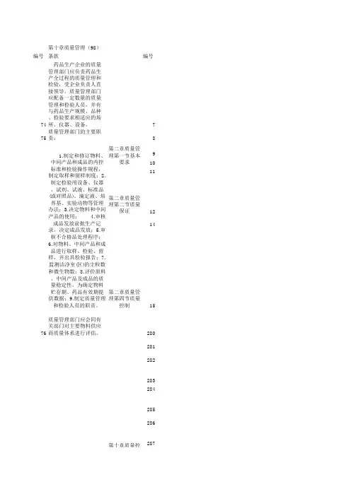 新旧gmp对照对照(10版).xls