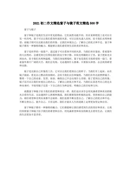 2021初二作文精选窗子与镜子范文精选500字