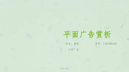 十个优秀平面广告及赏析课件