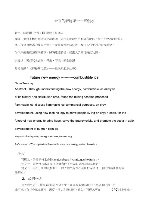 能源科学导论论文之未来的新能源