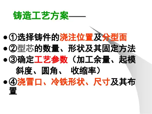 铸造成形技术铸造工艺设计