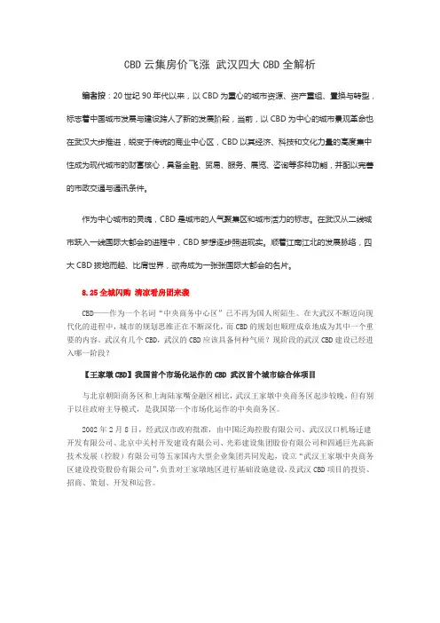 武汉四大CBD全解析