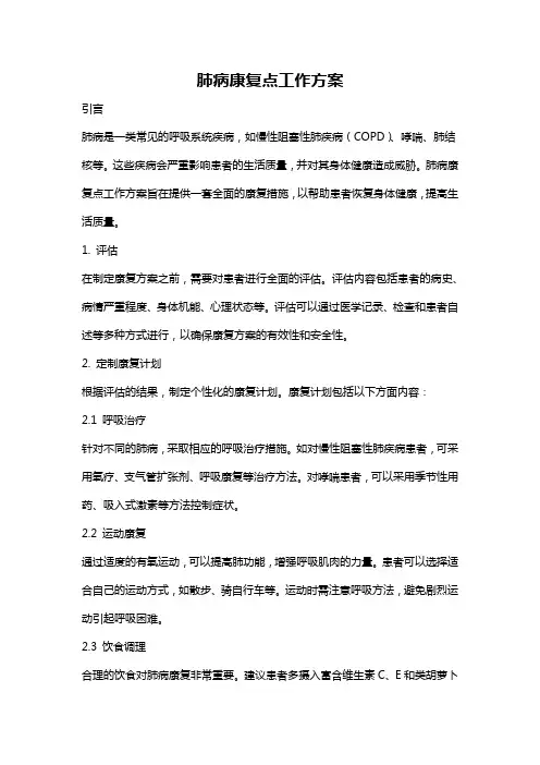 肺病康复点工作方案