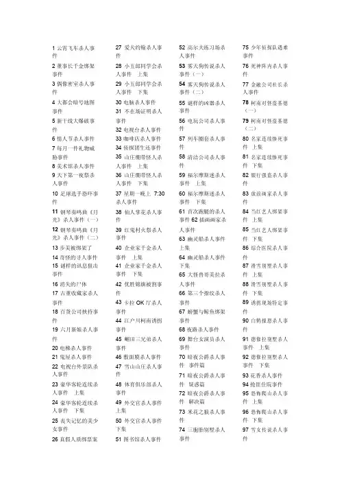 名侦探柯南国语版集数目录