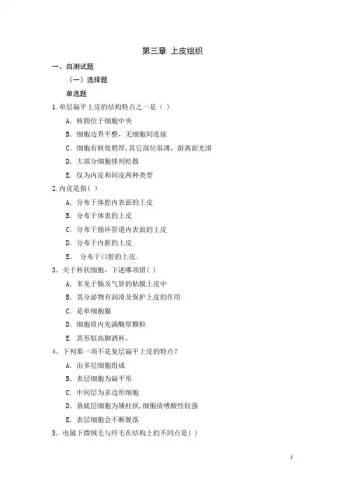上皮组织练习题