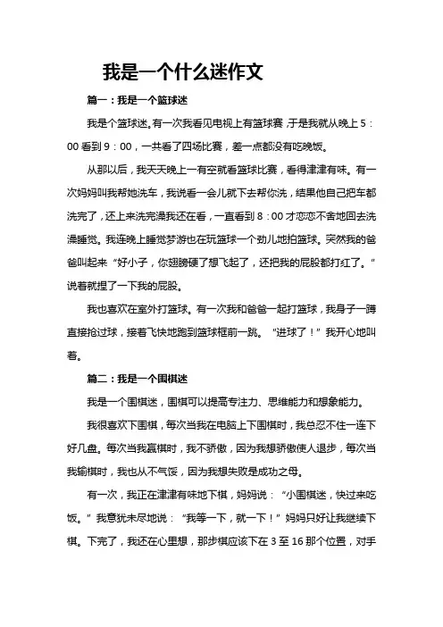 我是一个什么迷作文
