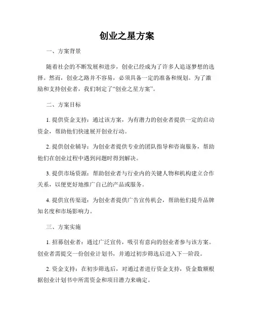 创业之星方案