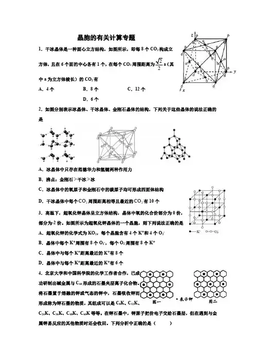 晶胞的计算专题A