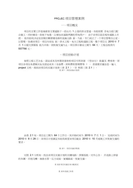 PROJECT项目管理案例