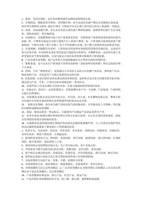 兽药市场营销