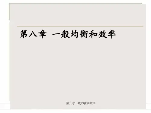 第八章一般均衡和效率