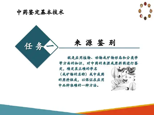 中药鉴定基本技术—来源鉴定