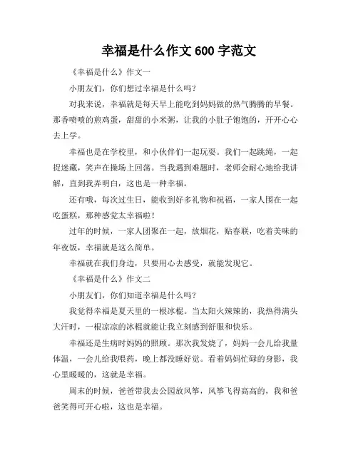 幸福是什么作文600字范文