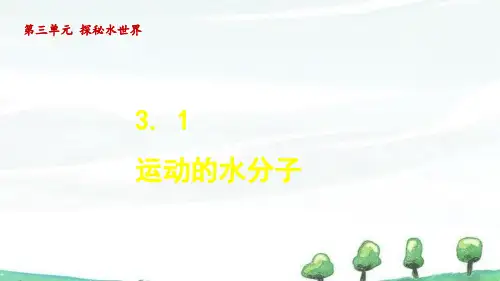 2024年新鲁教版九年级上册化学教学课件 3.1 运动的水分子