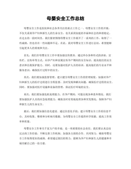 母婴安全工作总结
