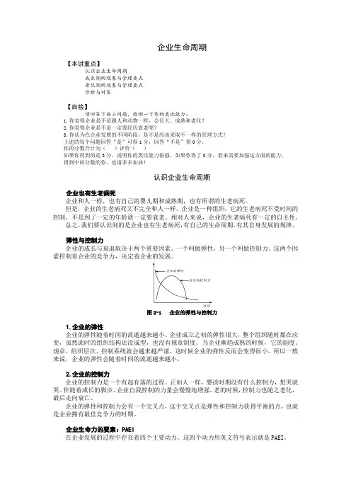 企业生命周期讲义