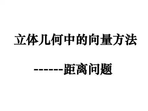 空间向量与空间距离课件