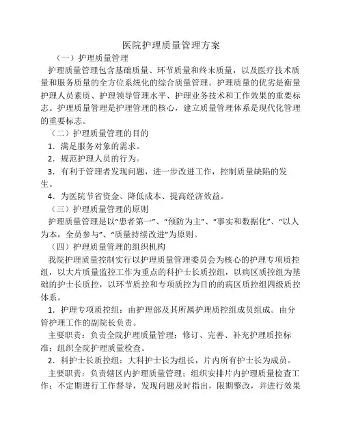 护理质量管理方案