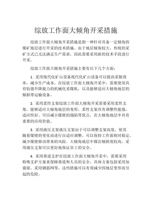 综放工作面大倾角开采措施
