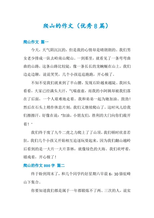 爬山的作文(优秀8篇)