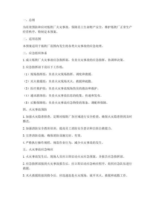 炼铁厂火灾应急预案