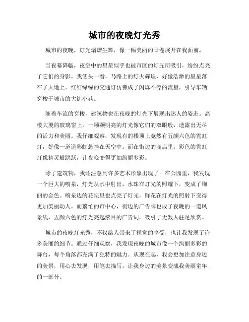 小学三年级作文这儿真美范文城市的夜晚灯光秀
