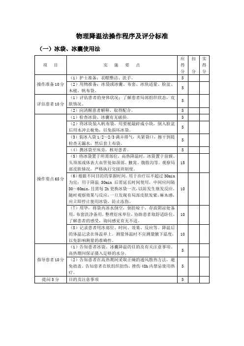 物理降温法操作规程