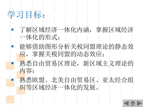 国际贸易理论与实务7区域经济一体化课件