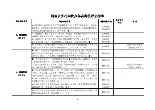 河南省乡村学校少年宫考核评估标准