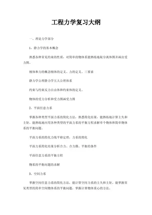 工程力学复习大纲