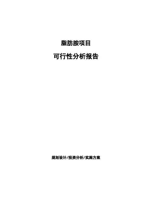 脂肪胺项目可行性分析报告