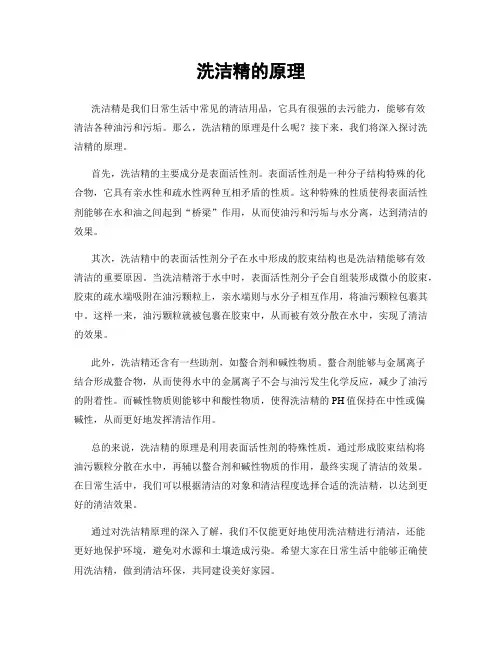 洗洁精的原理
