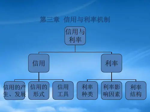 货币银行学第三章信用与利率机制