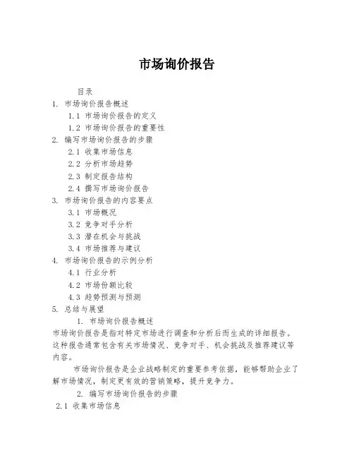 市场询价报告