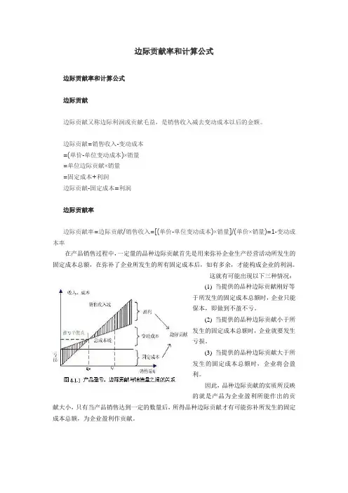 边际贡献率和计算公式