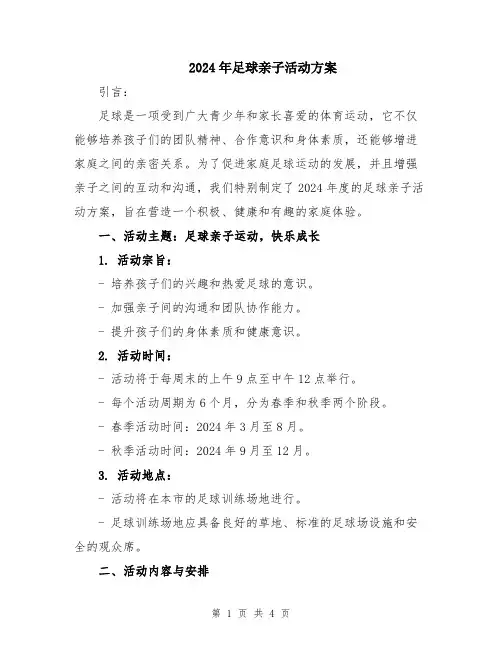 2024年足球亲子活动方案