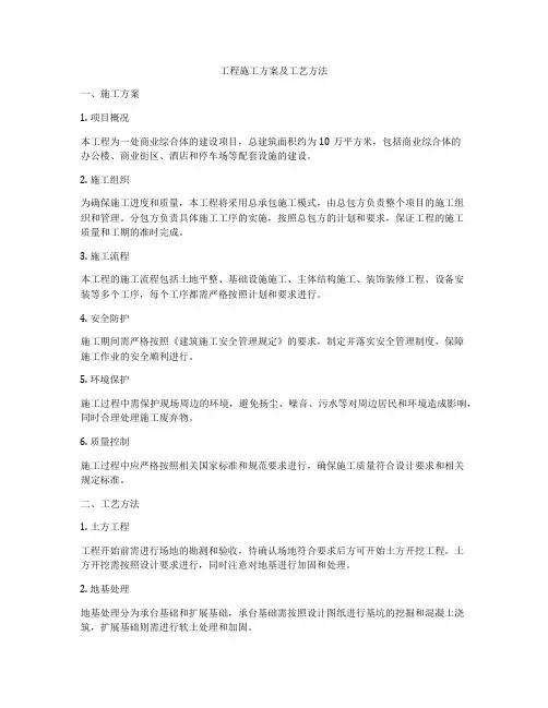 工程施工方案及工艺方法