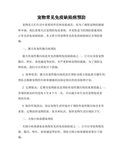 宠物常见免疫缺陷病预防