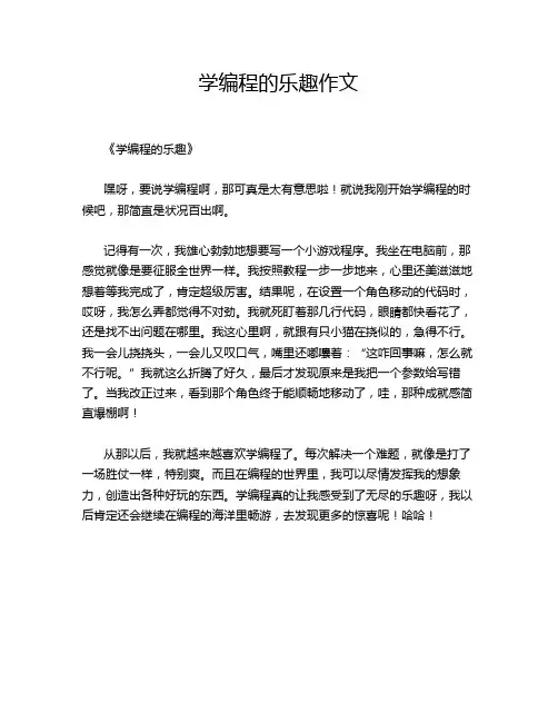 学编程的乐趣作文