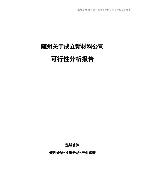 随州关于成立新材料公司可行性分析报告