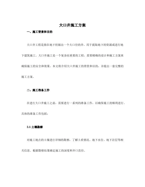 大口井施工方案