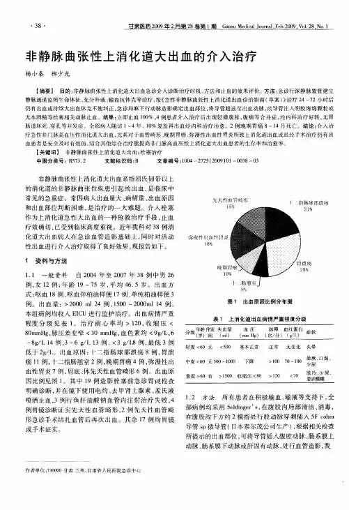 非静脉曲张性上消化道大出血的介入治疗