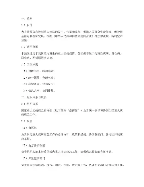 国家重大疾病应急预案